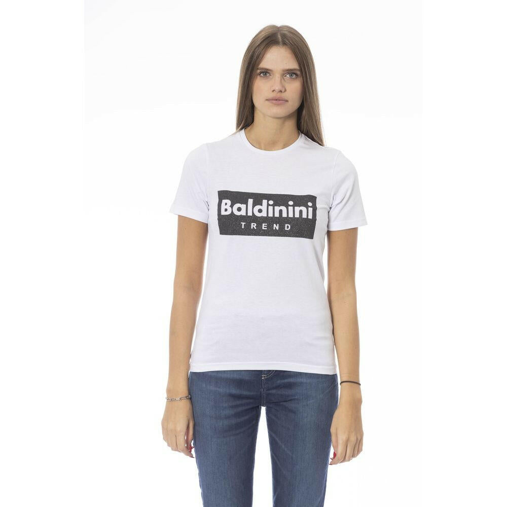 T-shirt femme en coton blanc tendance Baldinini