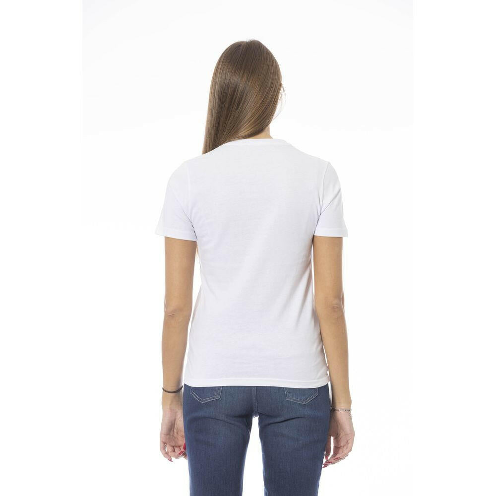 T-shirt femme en coton blanc tendance Baldinini