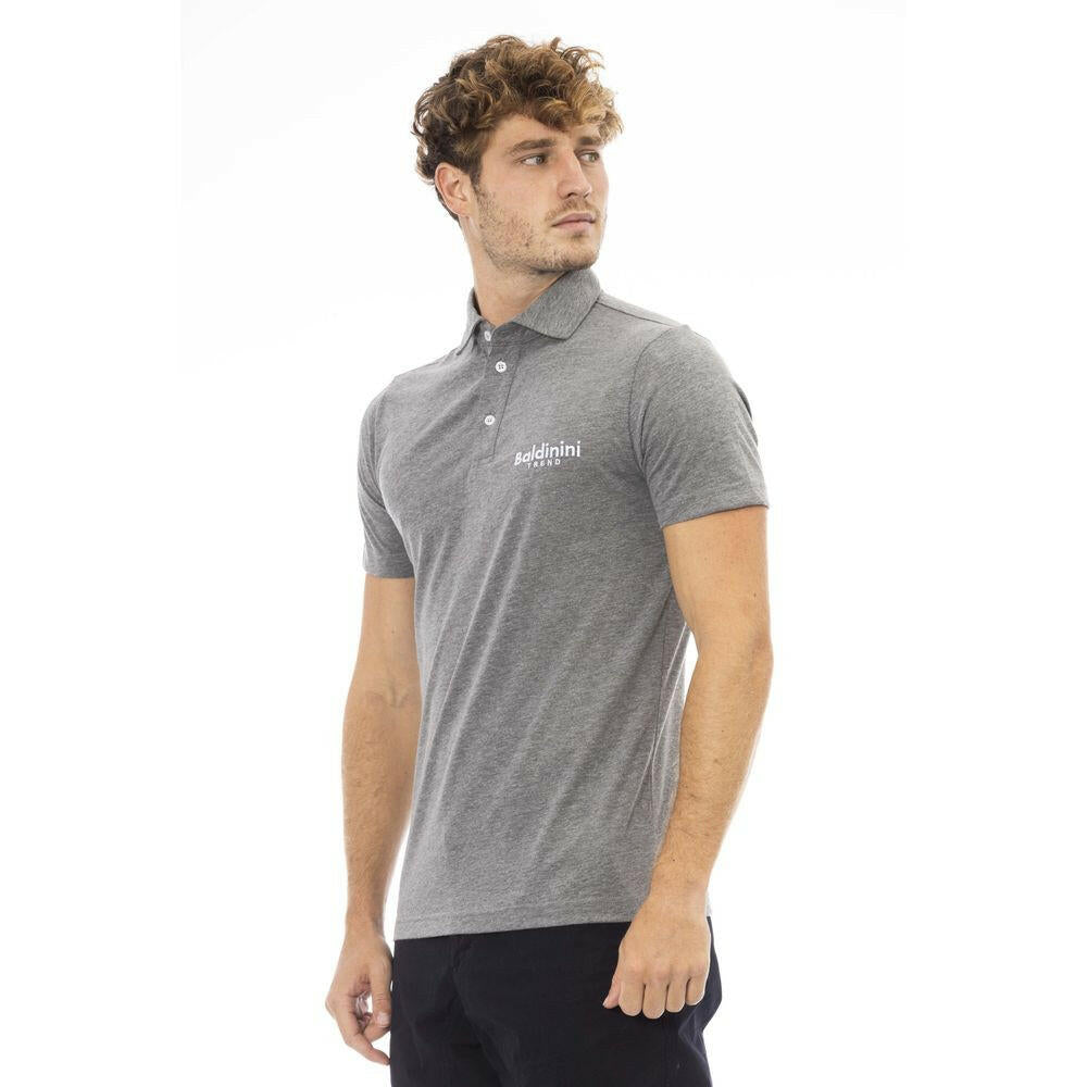 Baldinini Trend Gray Cotton Men Polo Shirt