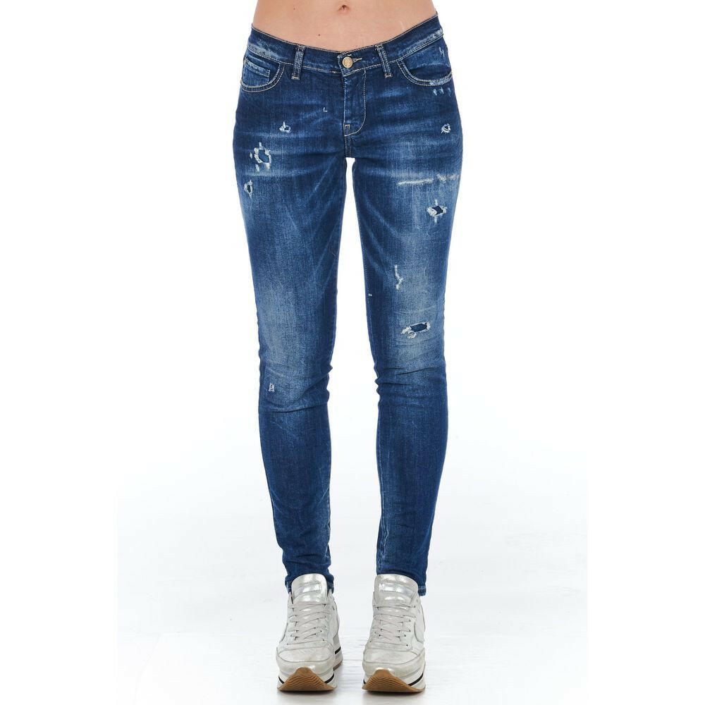 Frankie Morello Blaue Baumwolljeans für Damen