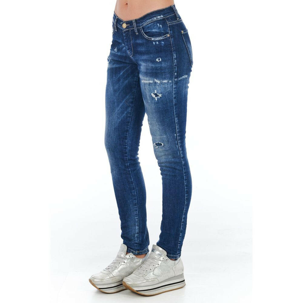 Frankie Morello Blaue Baumwolljeans für Damen
