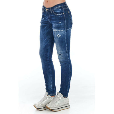 Frankie Morello Blue Cotton Women Jeans