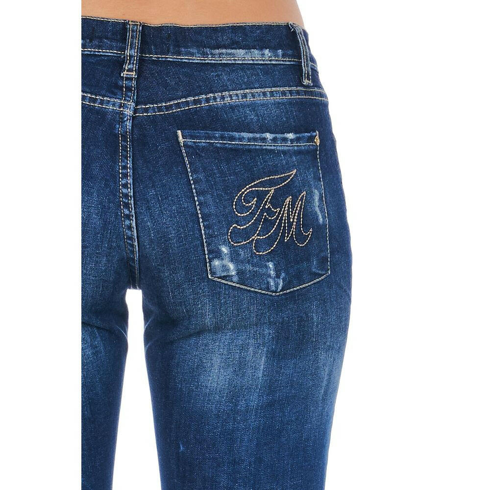 Frankie Morello Blaue Baumwolljeans für Damen