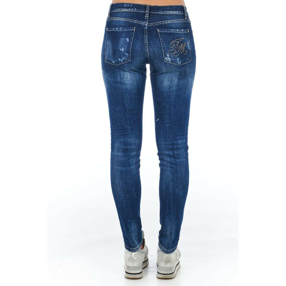 Frankie Morello Blaue Baumwolljeans für Damen
