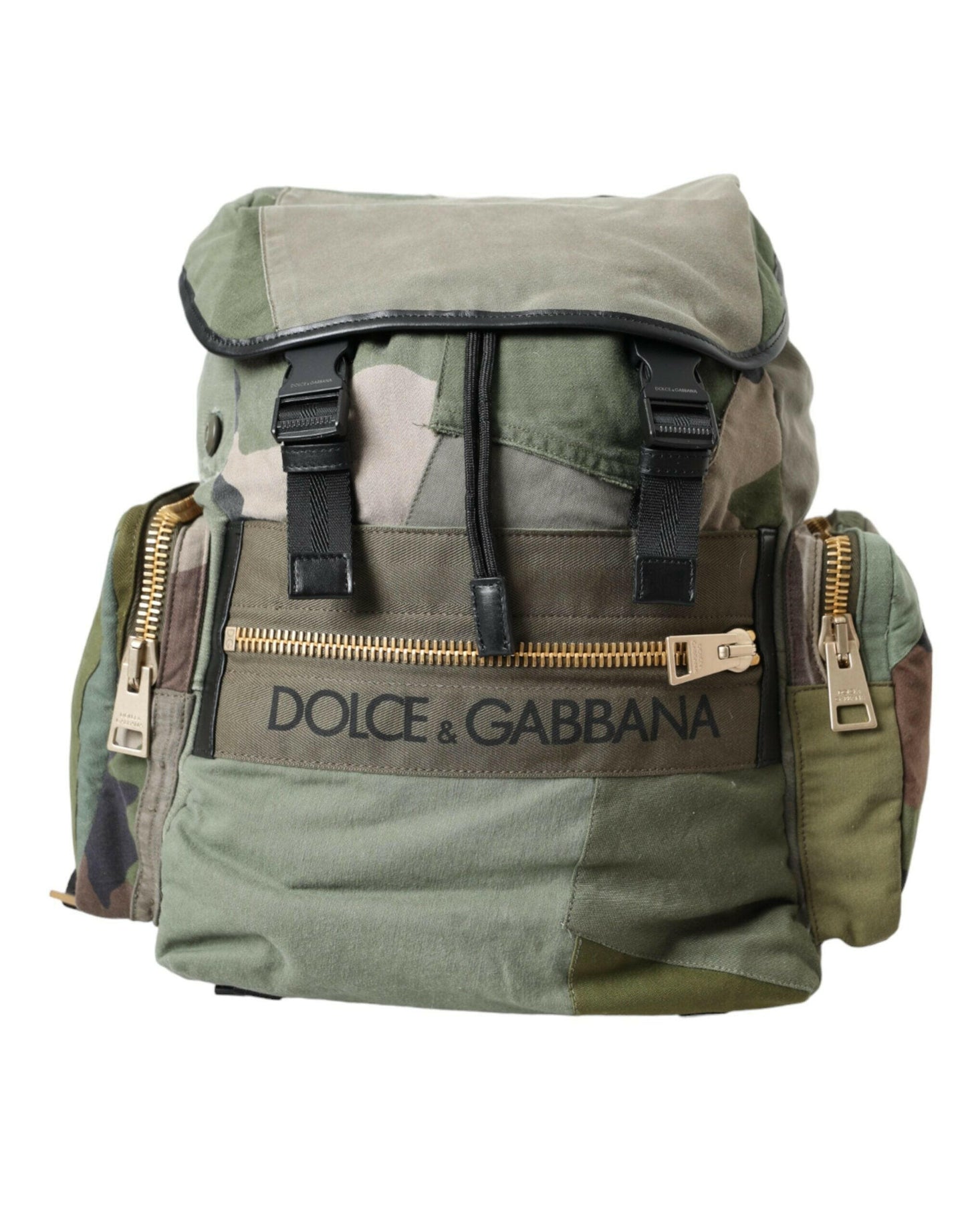 Sac à dos patchwork vert militaire Dolce &amp; Gabbana