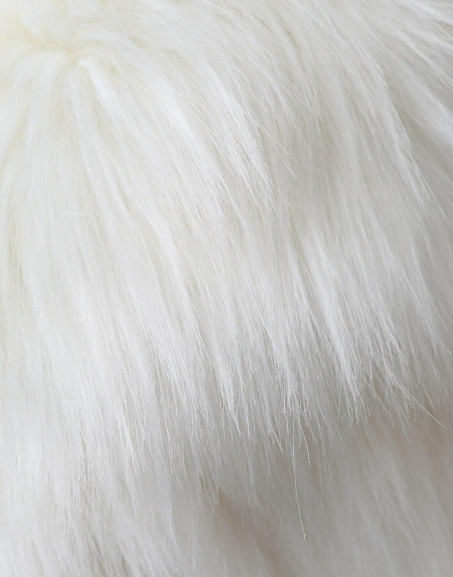 Dolce & Gabbana White Acrylic Fur Womens Bucket Hat