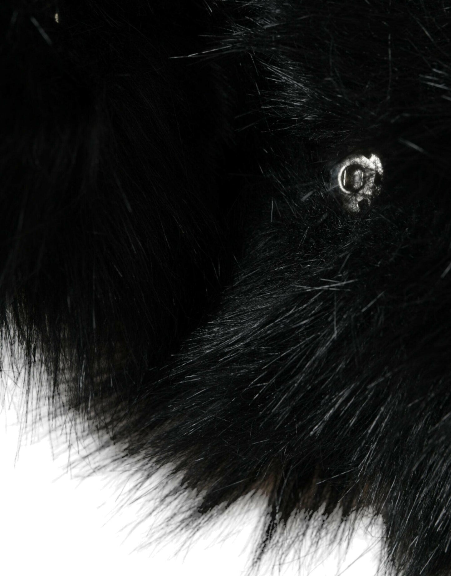 Dolce &amp; Gabbana – Schwarzer Wickelhut aus Kunstpelz