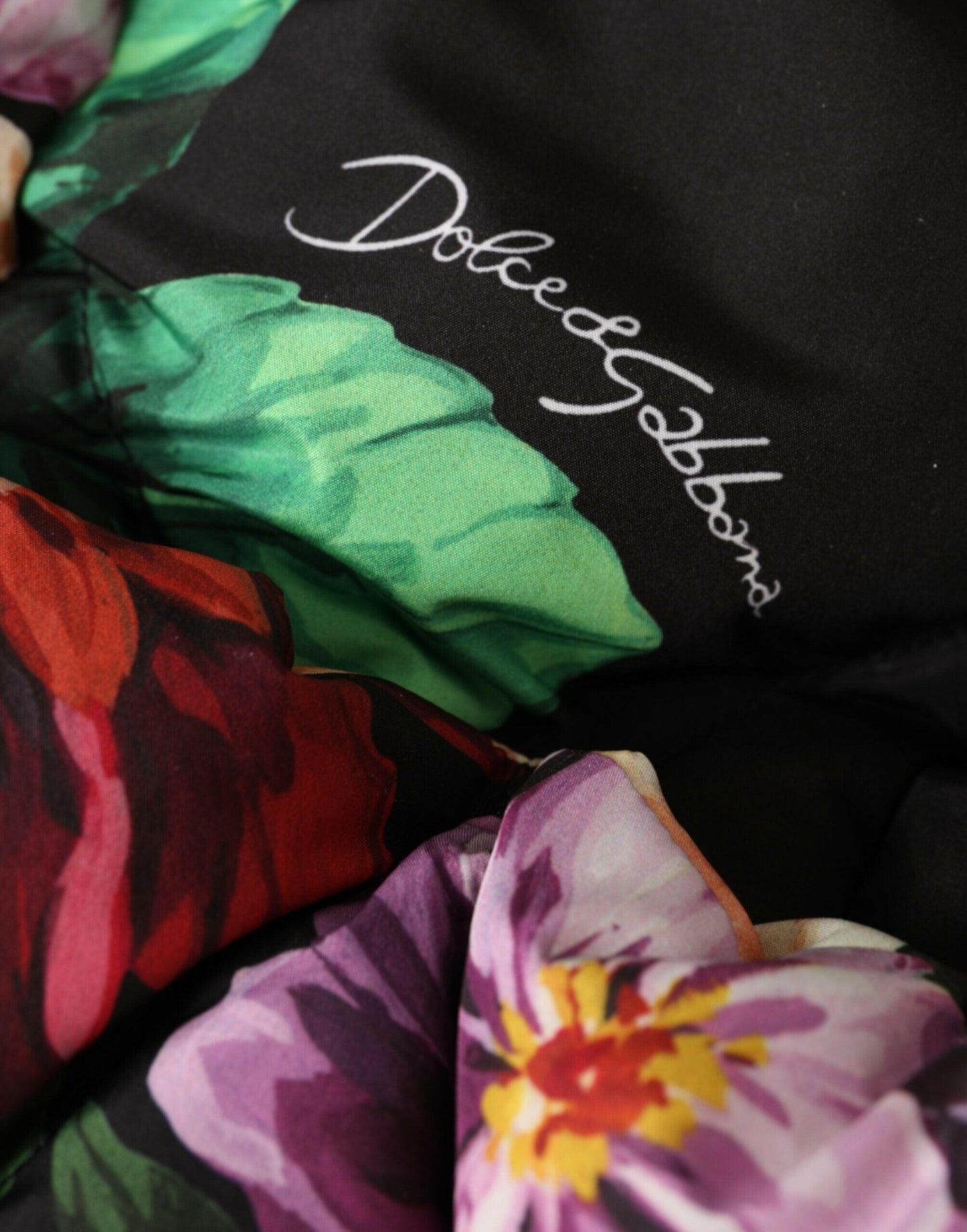 Dolce &amp; Gabbana – Schwarzer Wickelhut mit Blumenmuster