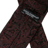 Dolce & Gabbana Bordeaux Patterned Silk Adjustable Men Tie