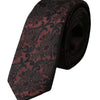 Dolce & Gabbana Maroon Floral Fantasy Silk Adjustable Men Tie