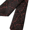 Dolce & Gabbana Maroon Floral Fantasy Silk Adjustable Men Tie