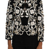 Dolce & Gabbana Black Baroque Floral Crystal Jacket