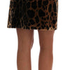 Dolce & Gabbana Brown Leopard Print Silk A-Line Skirt