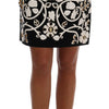 Dolce & Gabbana Black Crystal Floral Pencil Skirt