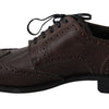 Dolce & Gabbana Brown Leather Brogue Derby Dress Shoes
