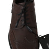 Dolce & Gabbana Brown Leather Brogue Derby Dress Shoes