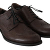 Dolce & Gabbana Brown Leather Brogue Derby Dress Shoes