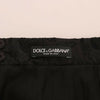 Dolce &amp; Gabbana Schwarzer A-Linien-Rock aus Jacquard-Seide mit Blumenmuster