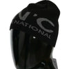 Costume National Black Wool Blend Branded Beanie Hat