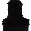 Écharpe à capuche en cachemire et fourrure de renard argenté noir Dolce &amp; Gabbana