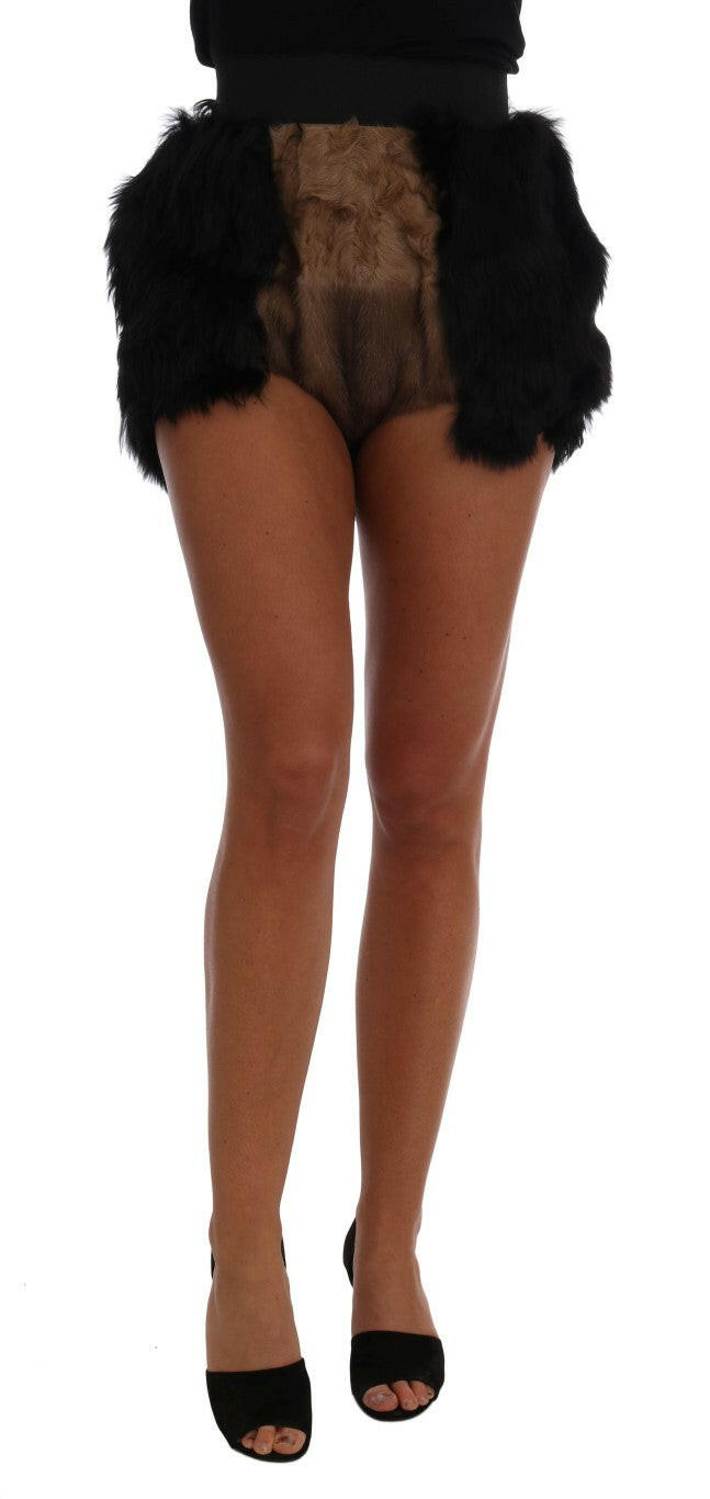Mini-short en fourrure de vison noir Dolce &amp; Gabbana