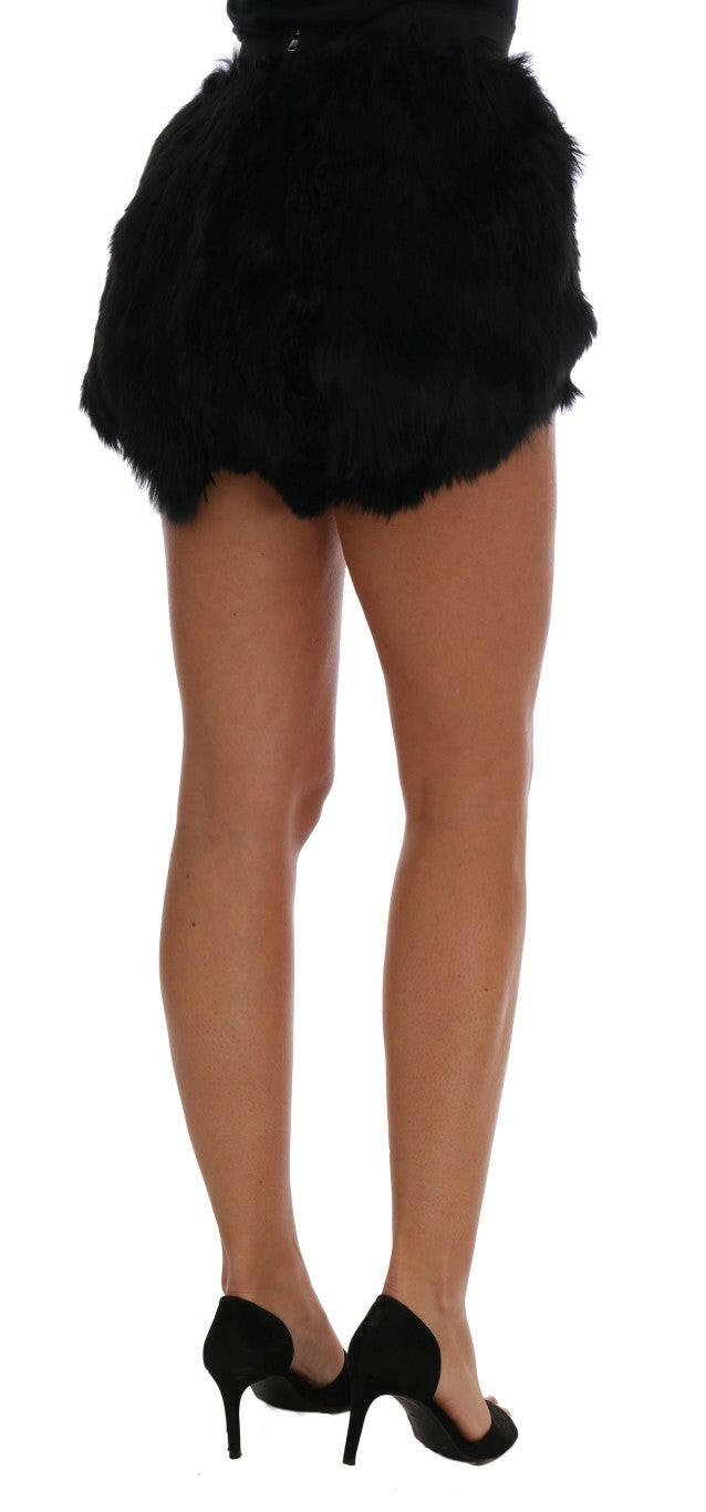 Mini-short en fourrure de vison noir Dolce &amp; Gabbana