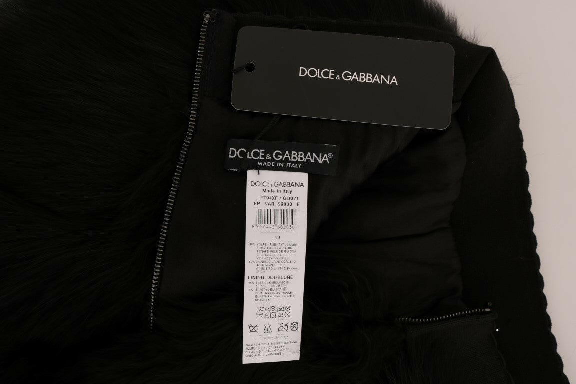 Dolce &amp; Gabbana – Schwarze Mini-Hotpants aus Lammfuchspelz
