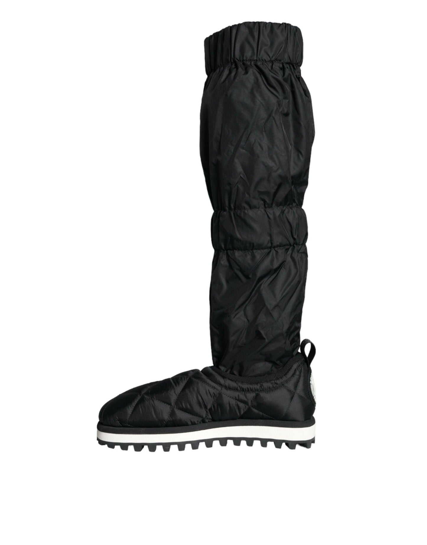 Dolce &amp; Gabbana Schwarze gesteppte High-Top-Stiefel Sneakers Schuhe