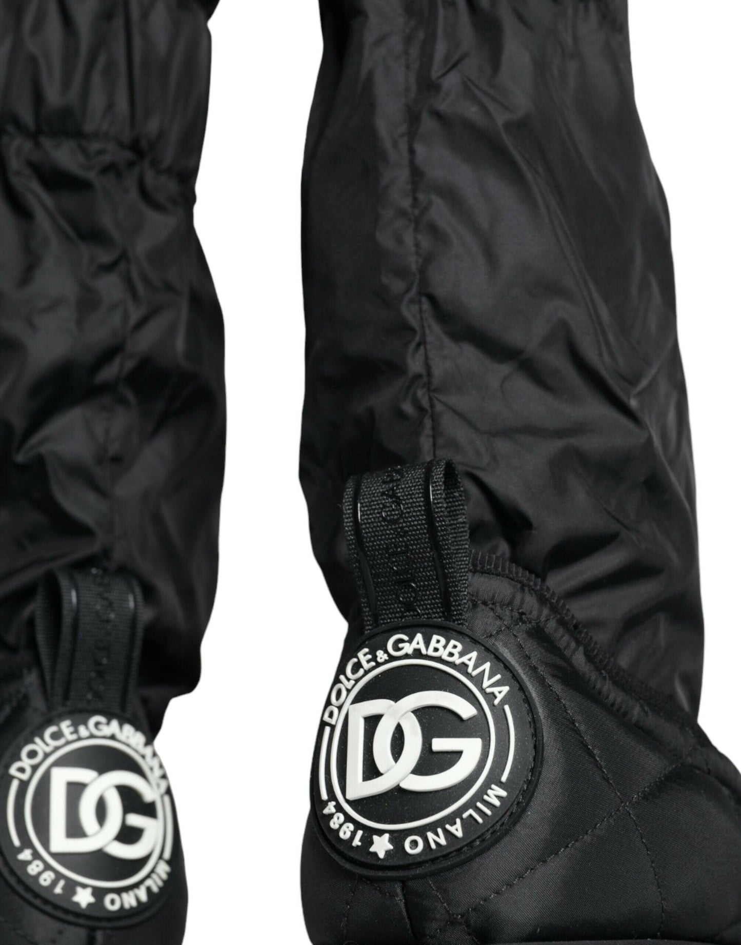 Dolce &amp; Gabbana Schwarze gesteppte High-Top-Stiefel Sneakers Schuhe