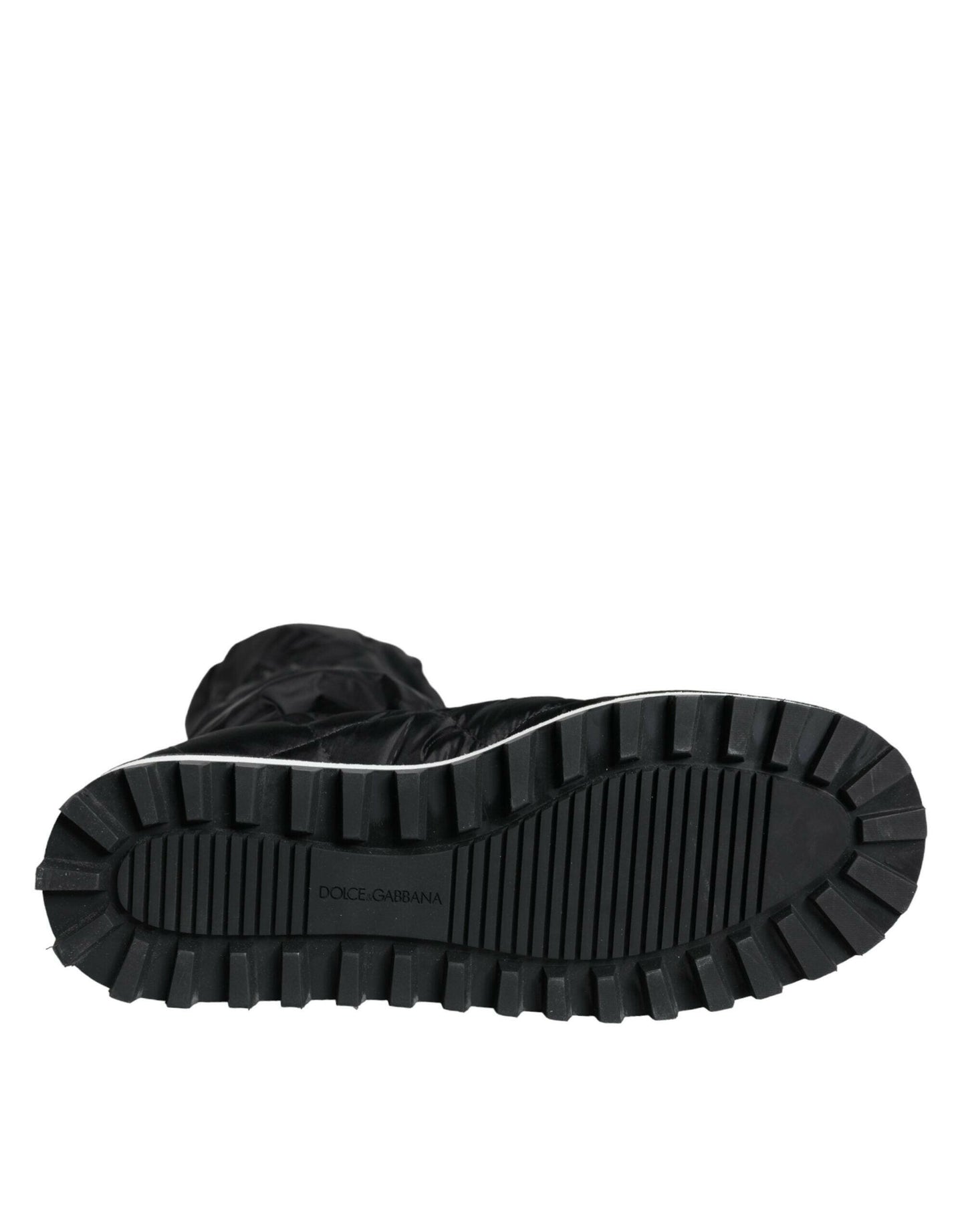 Dolce &amp; Gabbana Schwarze gesteppte High-Top-Stiefel Sneakers Schuhe