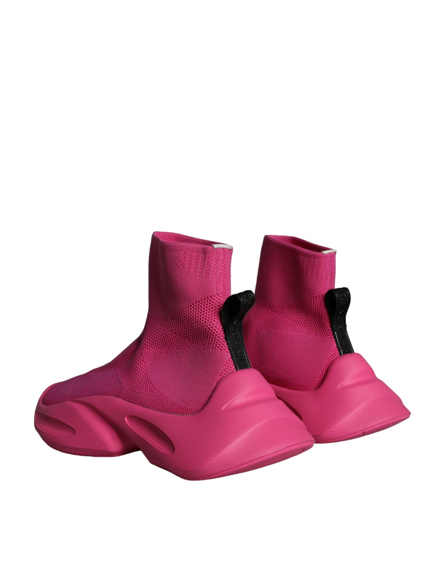 Dolce &amp; Gabbana Pink Logo Print Slip On Socken Sneakers Schuhe