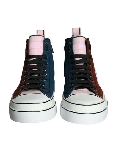 Dolce &amp; Gabbana Mehrfarbige Patchwork-High-Top-Sneaker