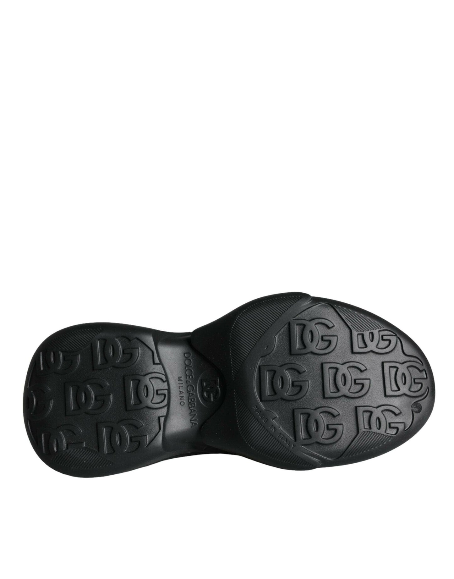 Baskets basses Dolce &amp; Gabbana en caoutchouc noir métallisé