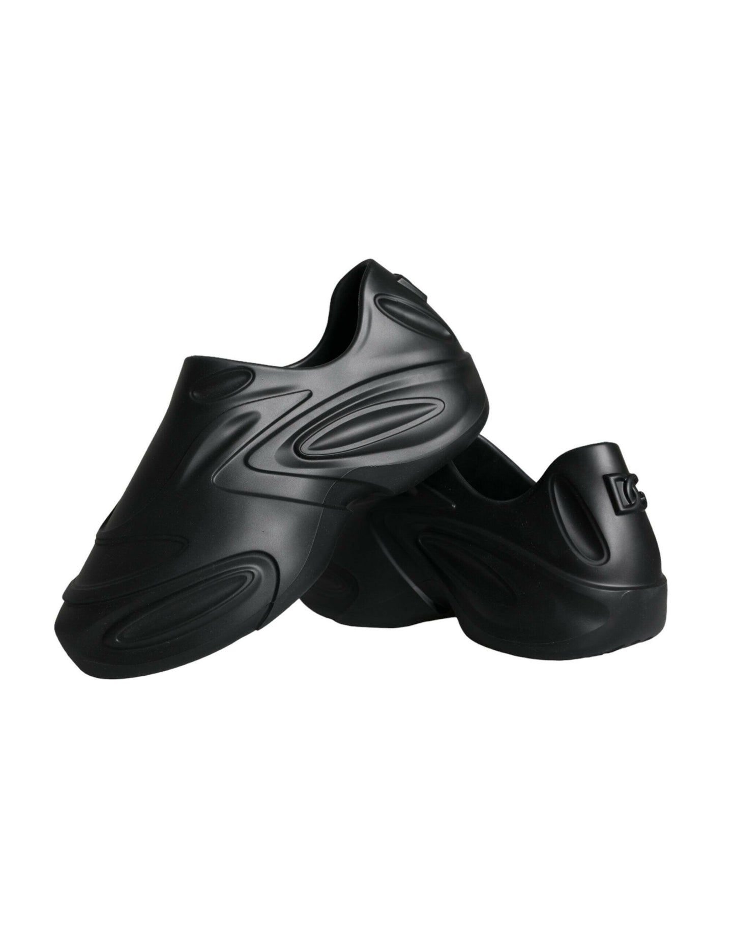 Baskets basses Dolce &amp; Gabbana en caoutchouc noir métallisé