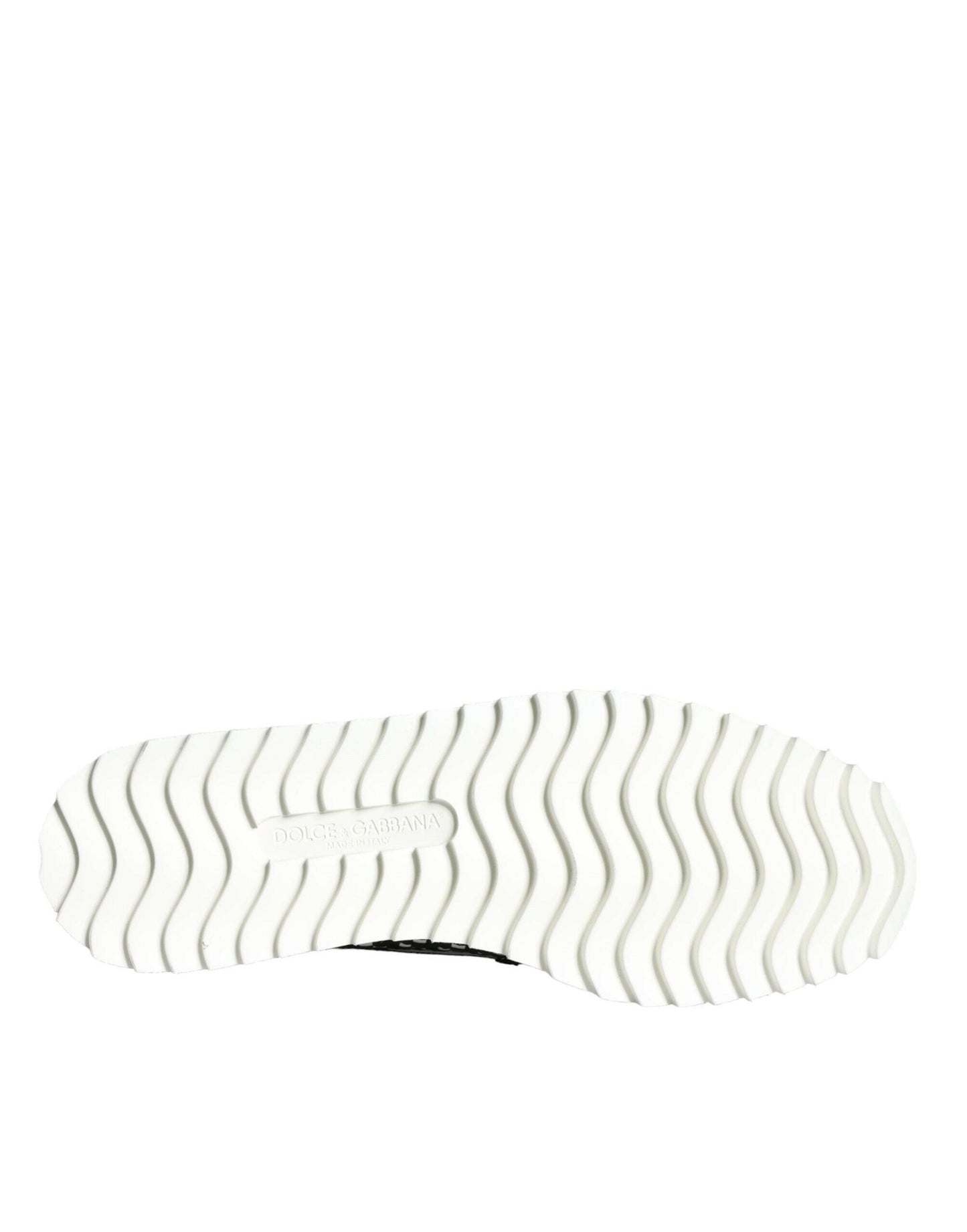 Dolce &amp; Gabbana Schwarz Weiß Gewebte Slipper Herren Halbschuhe