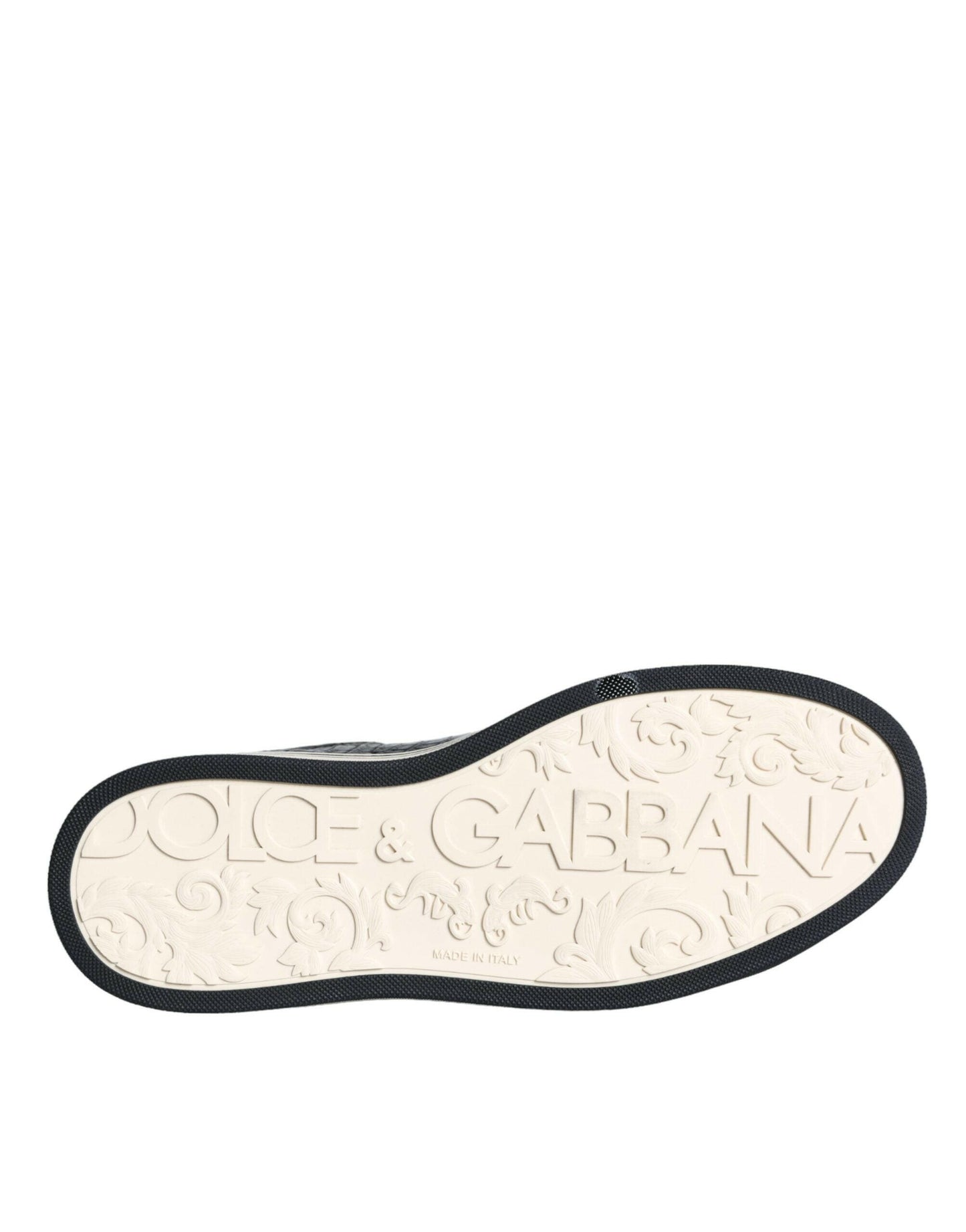 Dolce &amp; Gabbana Schwarze Leder Herren Low Top Sneakers Schuhe