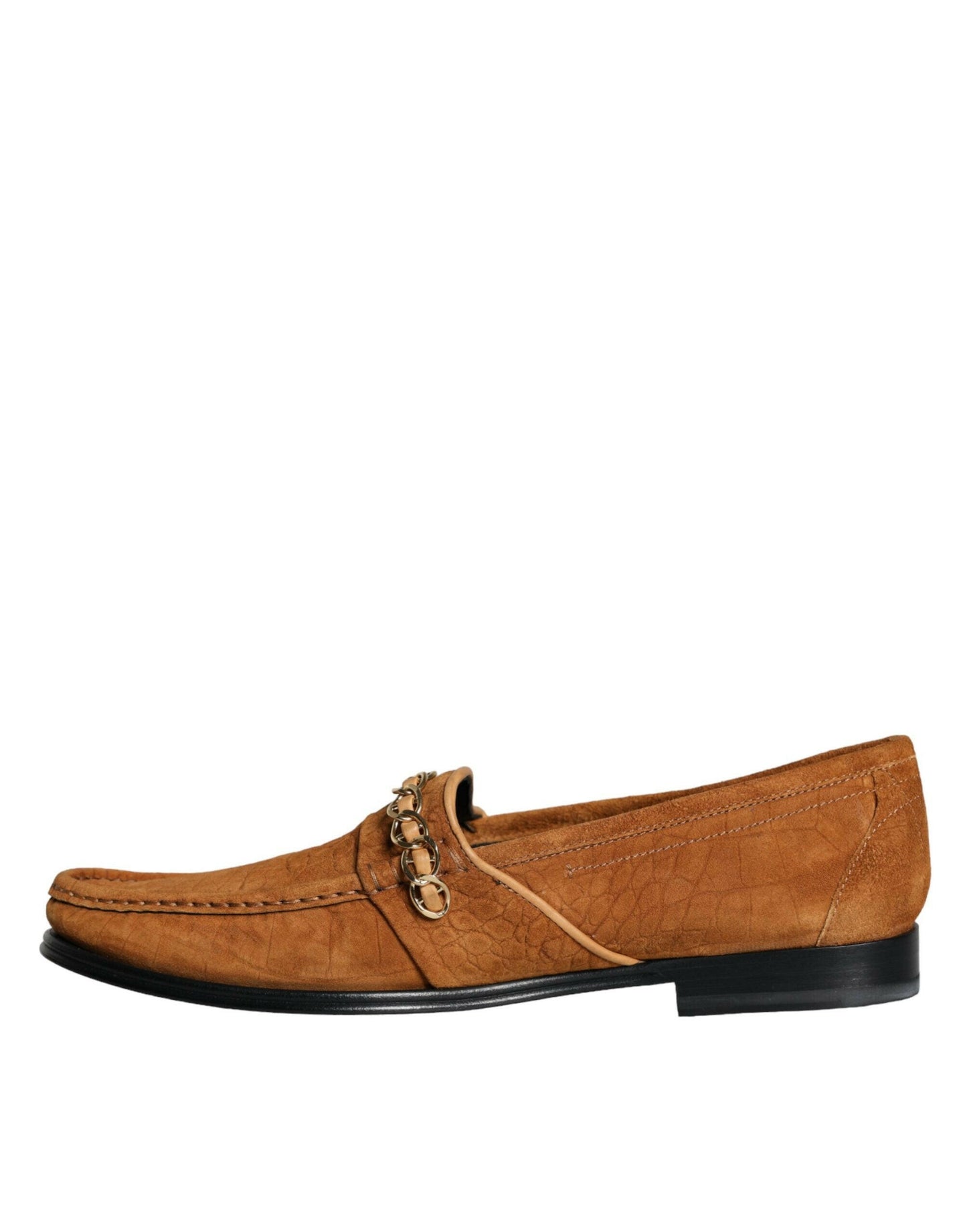 Mocassins à enfiler Dolce &amp; Gabbana en cuir velours marron avec logo