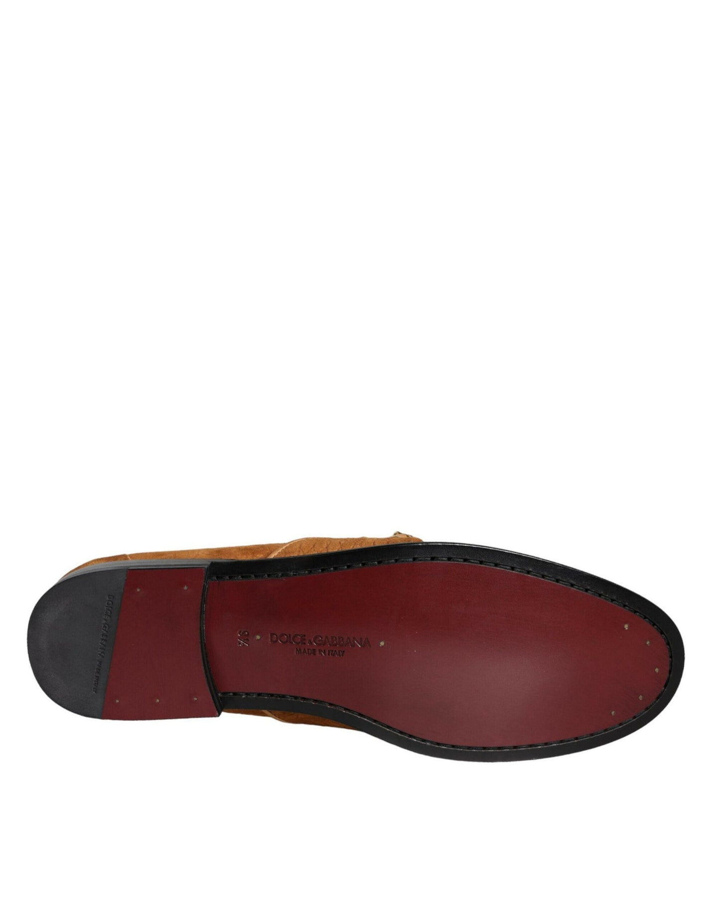Mocassins à enfiler Dolce &amp; Gabbana en cuir velours marron avec logo