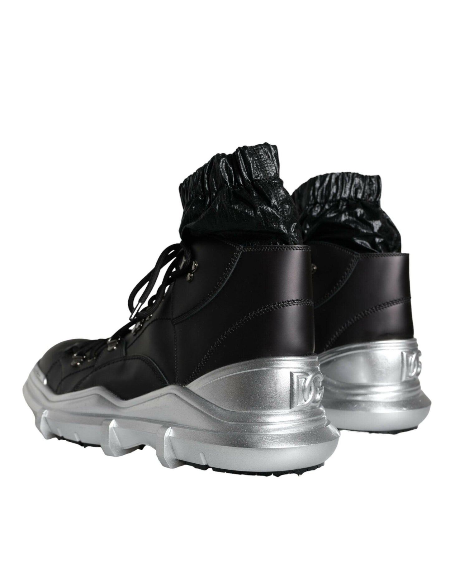 Dolce &amp; Gabbana – Galileo – Hohe Sneakers aus Nylon in Schwarz