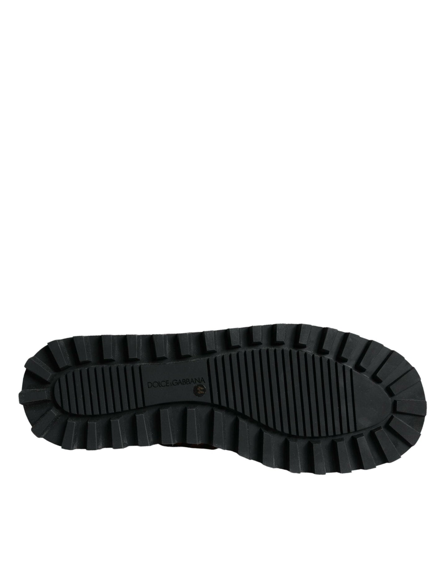 Dolce &amp; Gabbana – Braune Stiefeletten mit Leopardenmuster und gepolsterten Schuhen