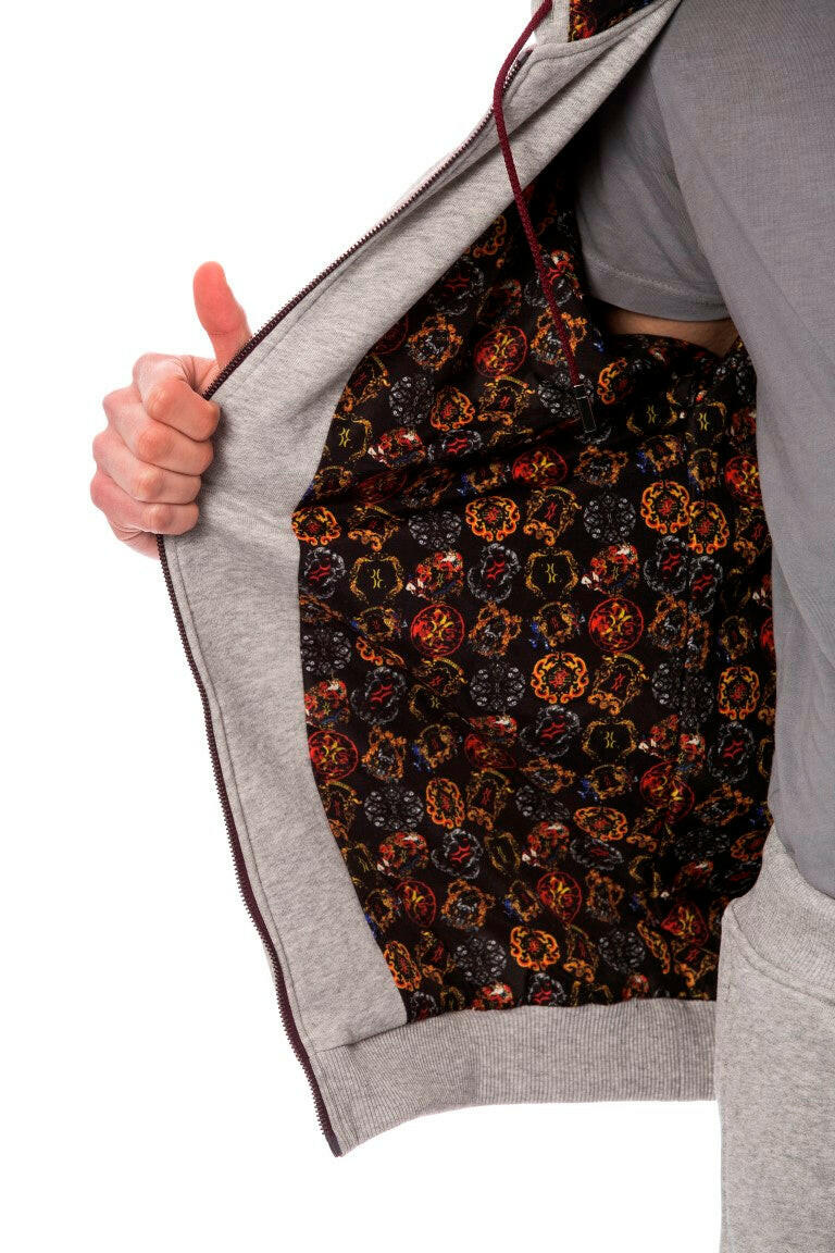 Billionaire Italian Couture Gray Cotton Hooded Sweatsuit