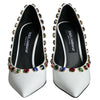Escarpins à talons hauts Dolce &amp; Gabbana en cuir blanc avec cristaux