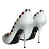 Escarpins à talons hauts Dolce &amp; Gabbana en cuir blanc avec cristaux