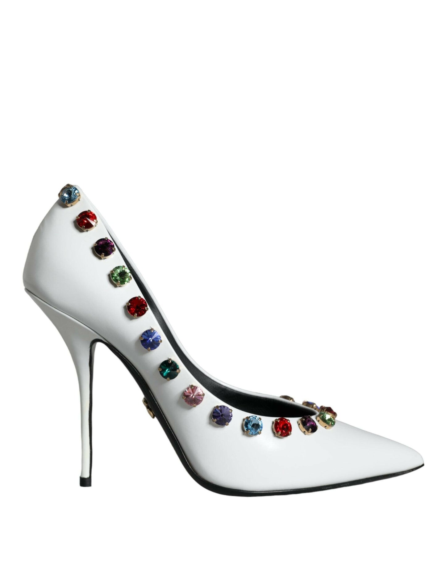 Escarpins à talons hauts Dolce &amp; Gabbana en cuir blanc avec cristaux