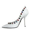 Escarpins à talons hauts Dolce &amp; Gabbana en cuir blanc avec cristaux