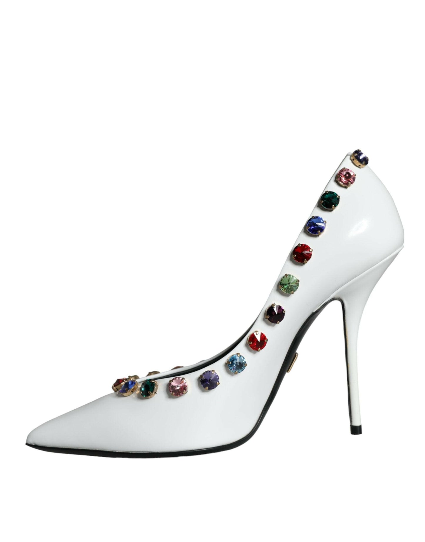 Escarpins à talons hauts Dolce &amp; Gabbana en cuir blanc avec cristaux
