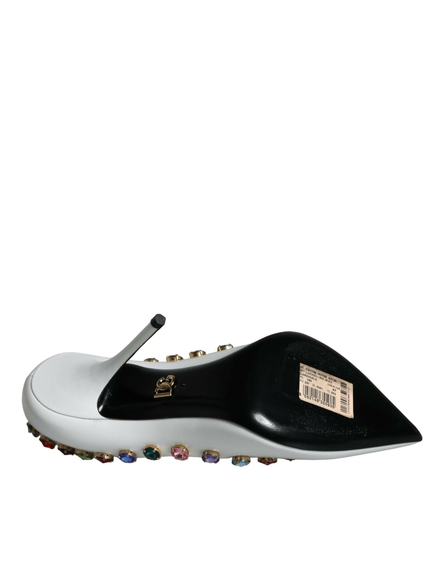 Escarpins à talons hauts Dolce &amp; Gabbana en cuir blanc avec cristaux