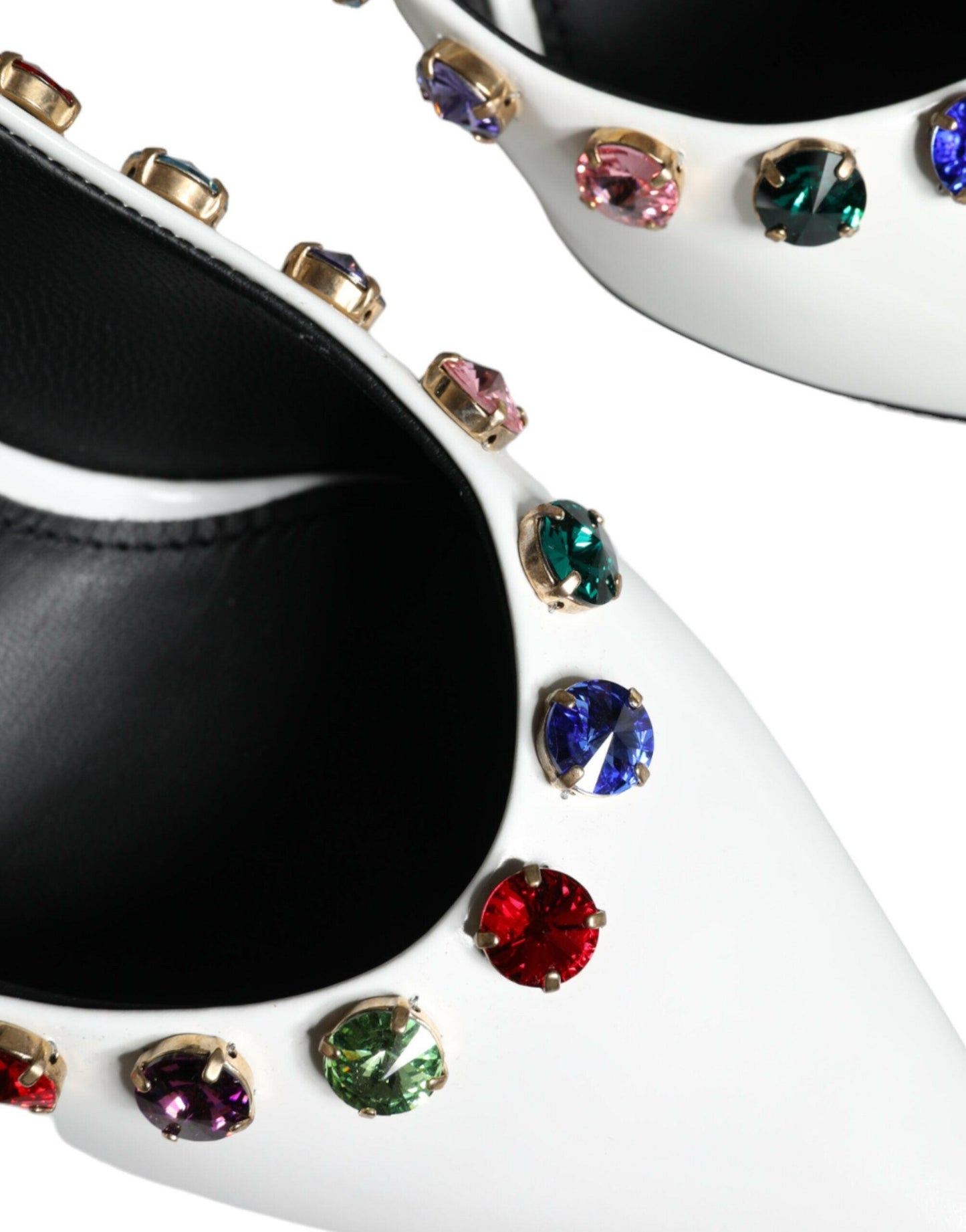 Escarpins à talons hauts Dolce &amp; Gabbana en cuir blanc avec cristaux