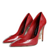 Dolce &amp; Gabbana Rote Lackleder Kunstperlen Heels Pumps Schuhe