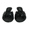 Dolce & Gabbana Black Leather Heels Slides Sandals Shoes